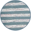 Safavieh Montauk 6' X 6' Round Hand Woven Cotton Rug in Ivory and Gray