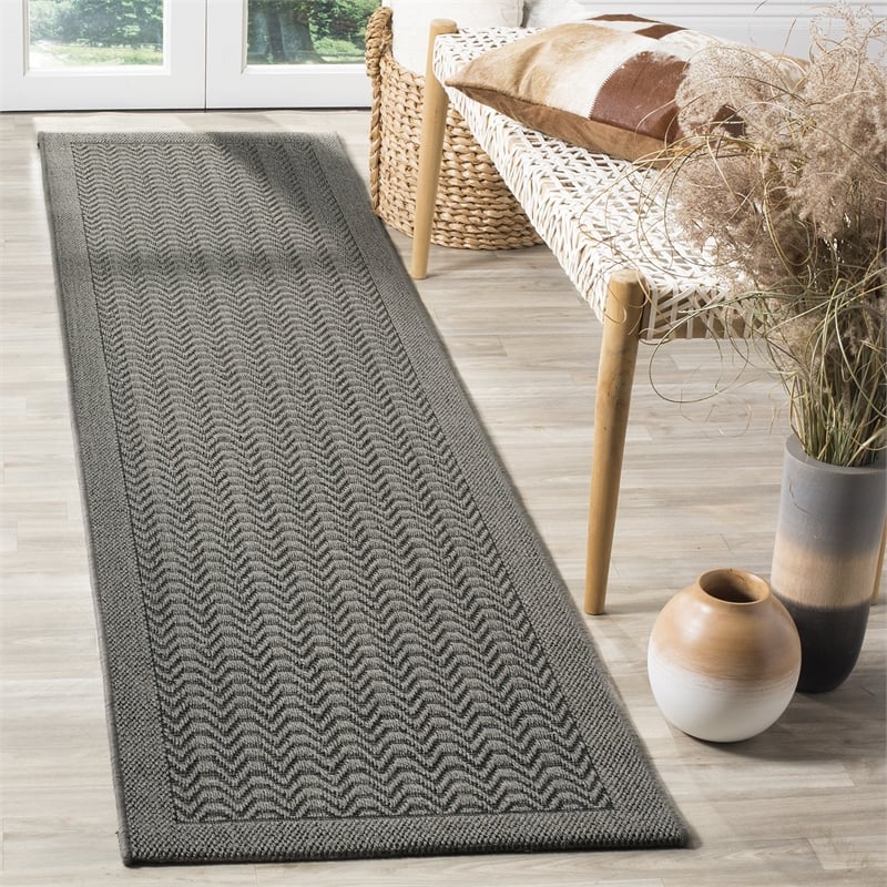Safavieh Palm Beach 2' X 8' Sisal and Jute Rug in Ash