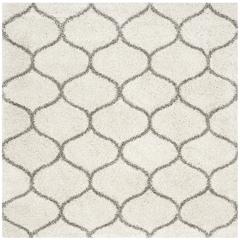 Safavieh Hudson Shag 5' X 5' Square Rug in Ivory and Gray
