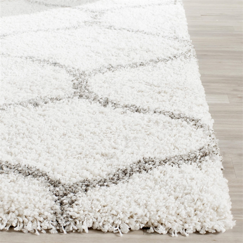 Safavieh Hudson Shag 5' X 5' Square Rug in Ivory and Gray