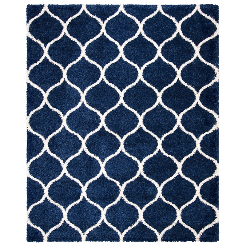 Safavieh Hudson Shag 10' X 14' Rug in Navy and Ivory