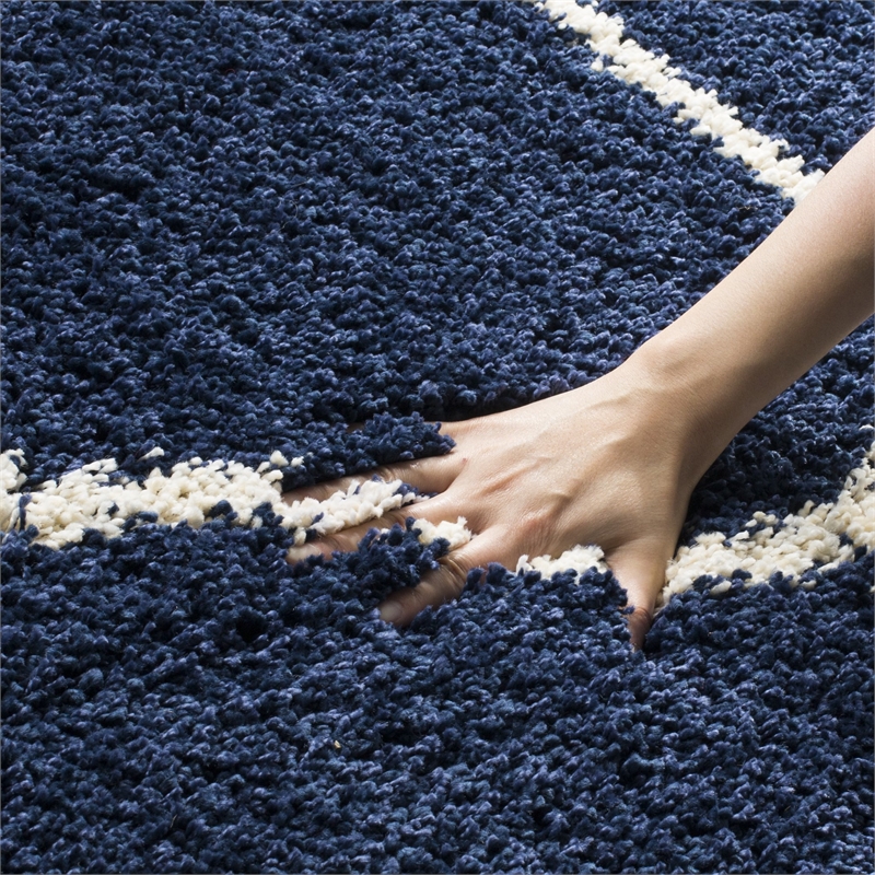 Safavieh Hudson Shag 10' X 14' Rug in Navy and Ivory