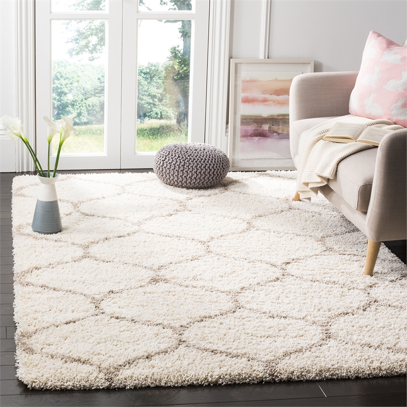 Safavieh Hudson Shag 3' X 5' Rug in Ivory and Beige