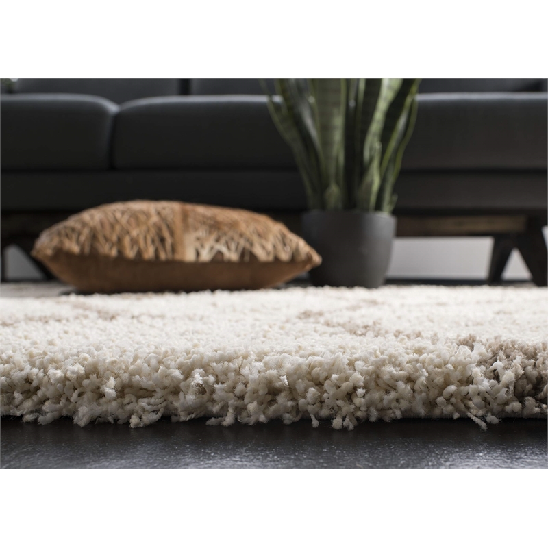 Safavieh Hudson Shag 4' X 6' Rug in Ivory and Beige