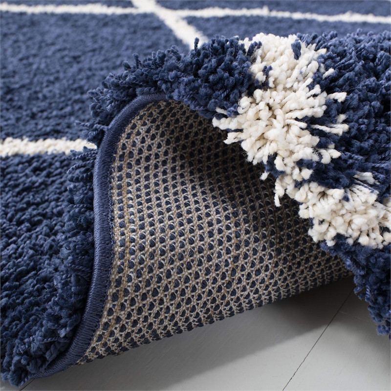 safavieh hudson shag 2' 3&quot x 10' rug in navy and ivory