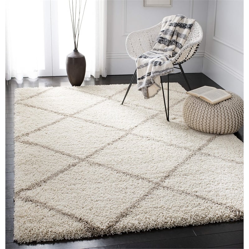 Safavieh Hudson Shag 3' X 5' Rug in Ivory and Beige