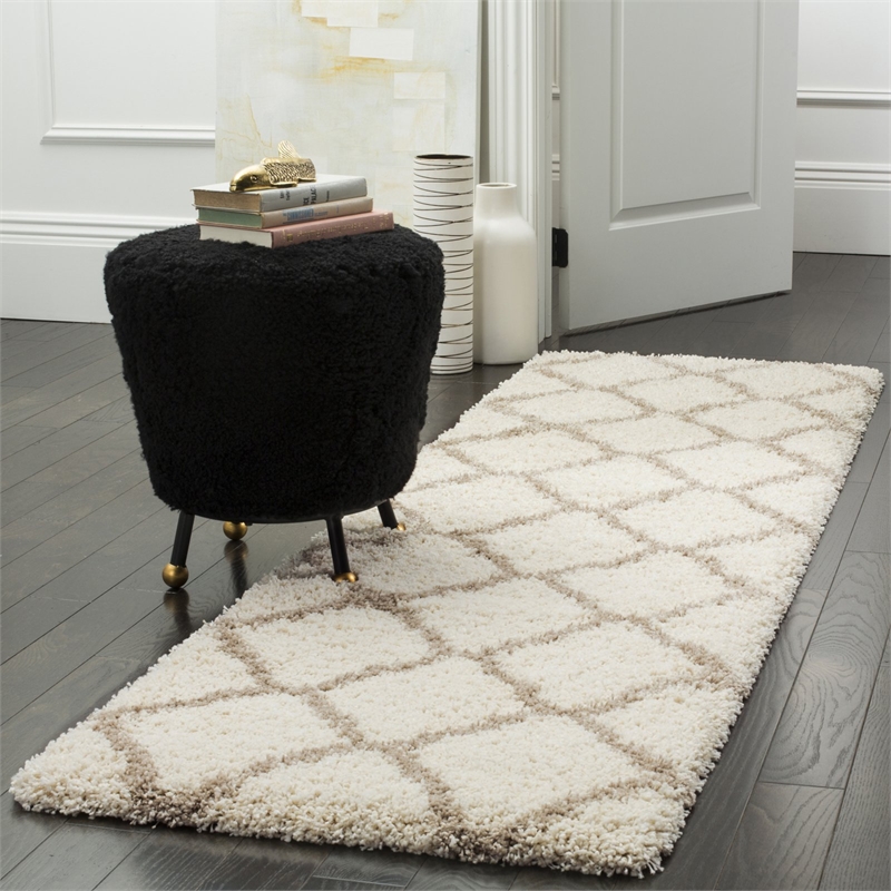 Safavieh Hudson Shag 3' X 5' Rug in Navy and Ivory