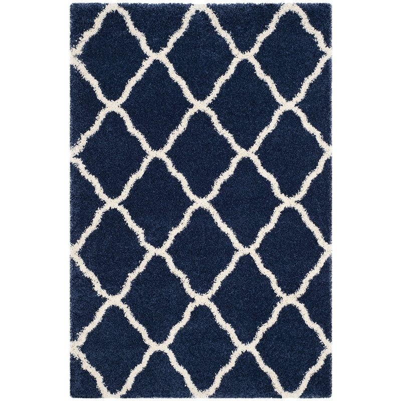 Safavieh Hudson Shag 6' X 9' Rug in Navy and Ivory