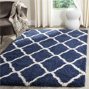 Safavieh Hudson Shag 6' X 9' Rug in Navy and Ivory