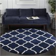 Safavieh Hudson Shag 7' X 7' Round Rug in Navy and Ivory