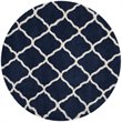 Safavieh Hudson Shag 7' X 7' Round Rug in Navy and Ivory