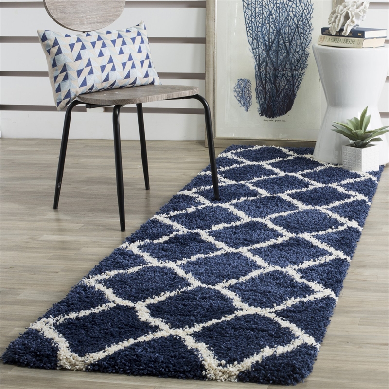 Safavieh Hudson Shag 8' X 10' Rug in Navy and Ivory