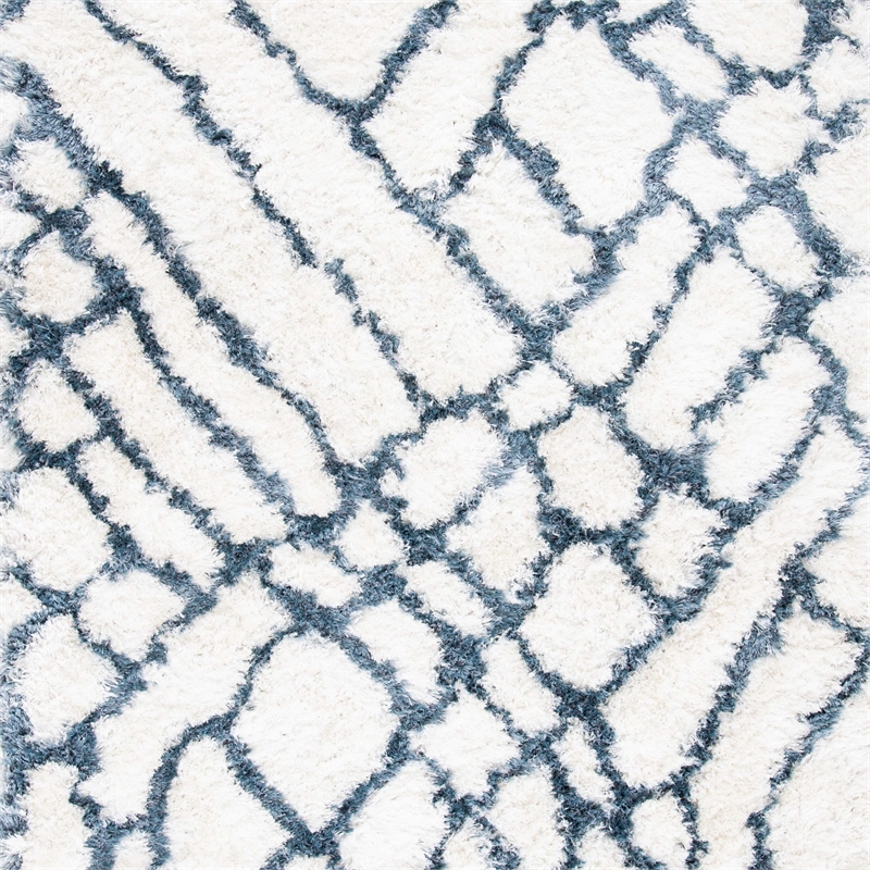 Safavieh Toronto Shag 3' X 5' Hand Tufted Rug in Ivory and Blue