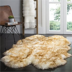 Safavieh Sheepskin Shag 3' 7&quot X 5' 11&quot Natural Sheep Skin Rug