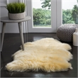 Safavieh Sheepskin Shag 2' X 3' Natural Sheep Skin Rug in Champagne