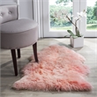 Safavieh Sheepskin Shag 2' X 3' Natural Sheep Skin Rug in Solid Pink
