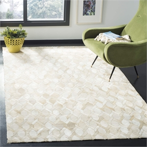Safavieh Studio Leather 3' X 5' Hand Woven Leather Rug in Ivory