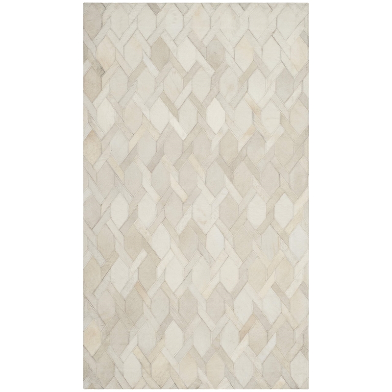 Safavieh Studio Leather 3' X 5' Hand Woven Leather Rug in Ivory