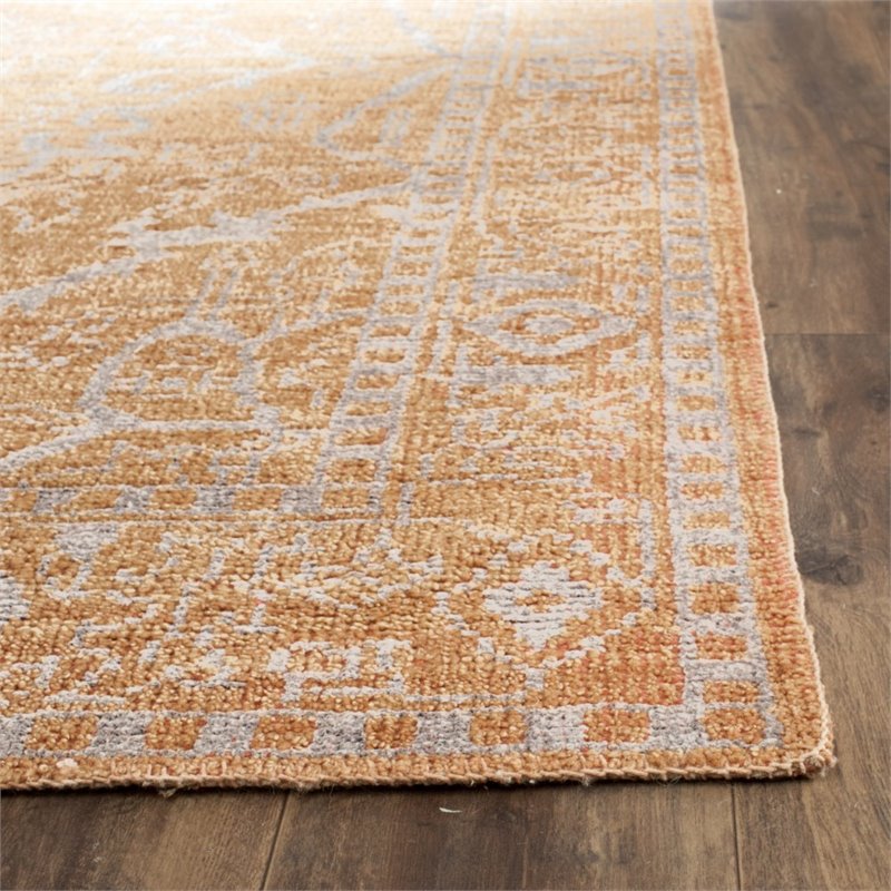 Safavieh Stone Wash 4' X 6' Hand Knotted Rug in Brown and Silver