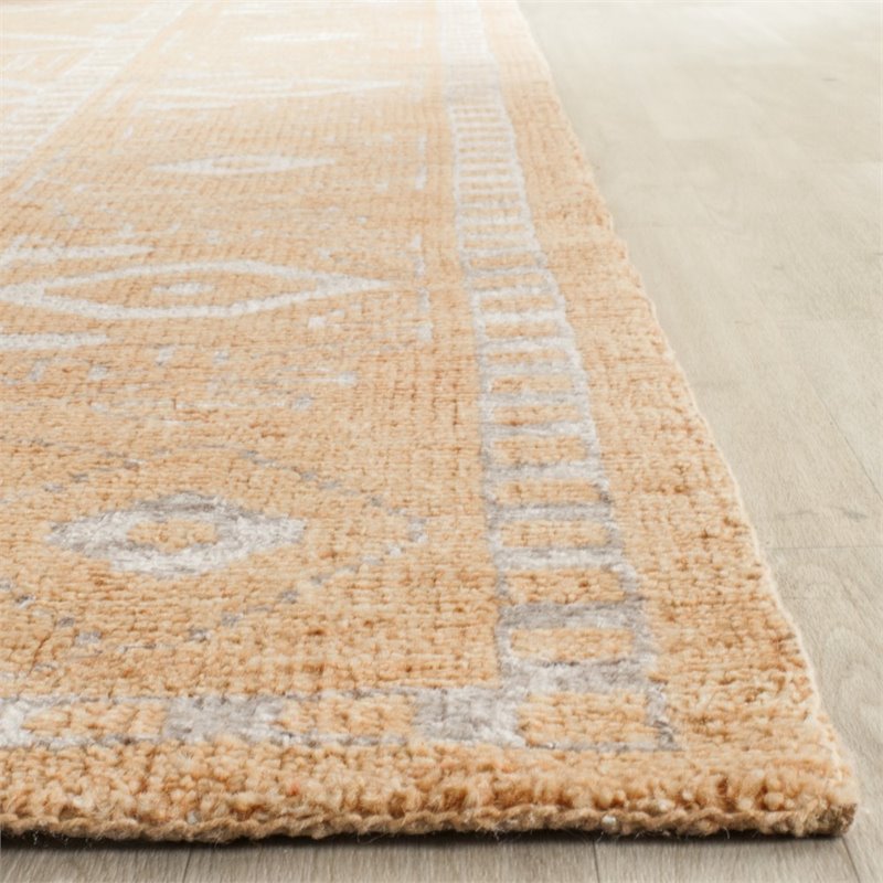 Safavieh Stone Wash 4' X 6' Hand Knotted Rug in Brown and Silver