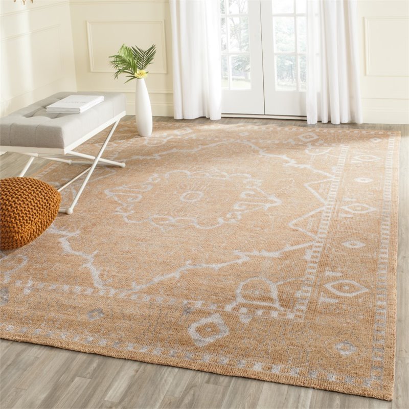 Safavieh Stone Wash 4' X 6' Hand Knotted Rug in Brown and Silver