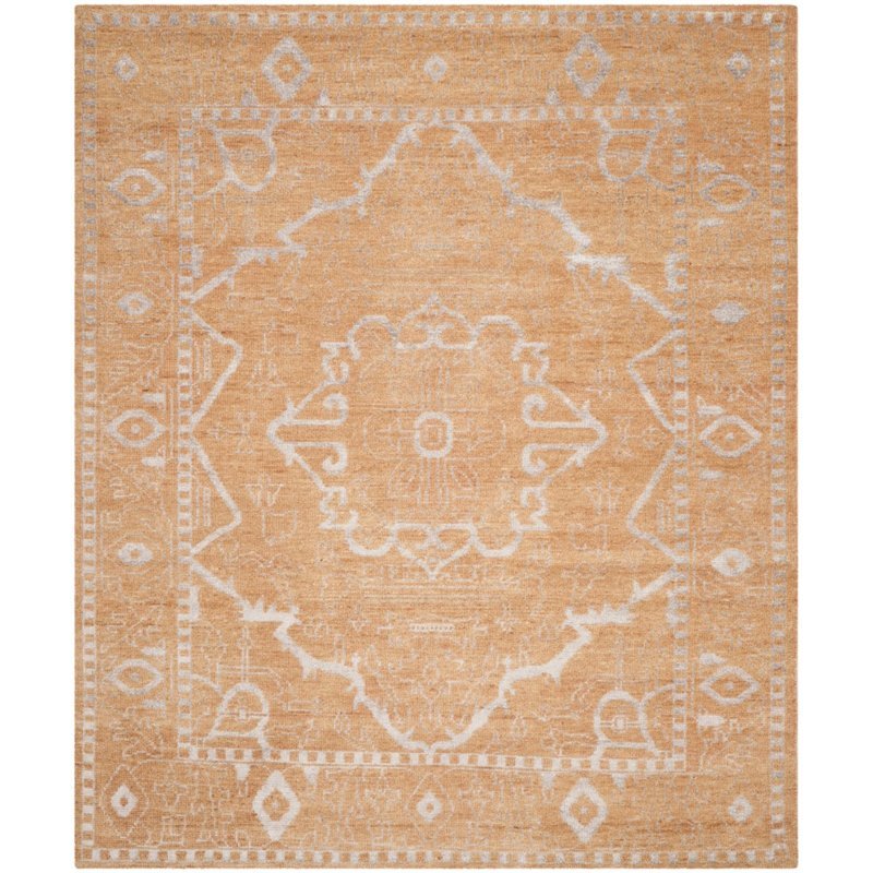 Safavieh Stone Wash 4' X 6' Hand Knotted Rug in Brown and Silver
