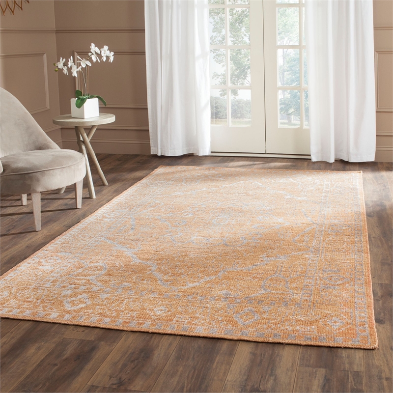Safavieh Stone Wash 5' X 8' Hand Knotted Rug in Brown and Silver