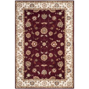 Safavieh Total Performance 6' X 9' Hand Hooked Rug in Red and Ivory