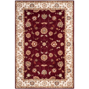 Safavieh Total Performance 8' X 10' Hand Hooked Rug in Red and Ivory