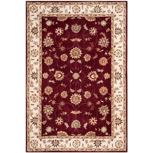 Safavieh Total Performance 9' X 12' Hand Hooked Rug in Red and Ivory