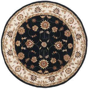 Safavieh Total Performance 6' x 6' Round Hand Hooked Rug in Navy/Ivory
