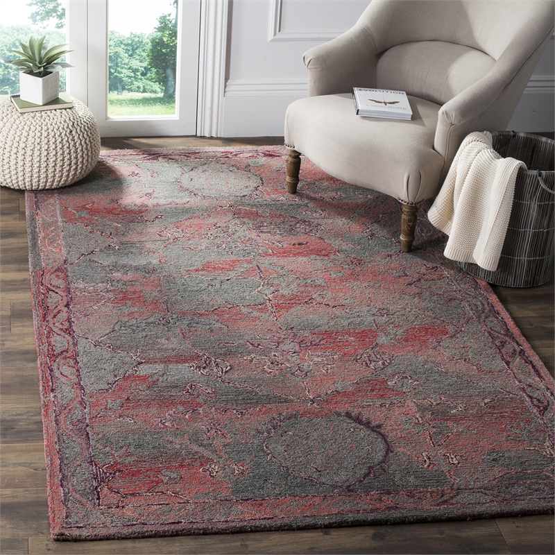 Safavieh Vintage Oushak 8' X 10' Hand Tufted Rug in Red