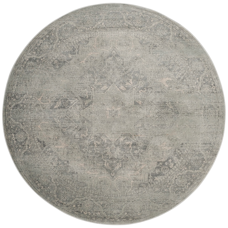 Safavieh Vintage 6' X 6' Round Rug in Silver
