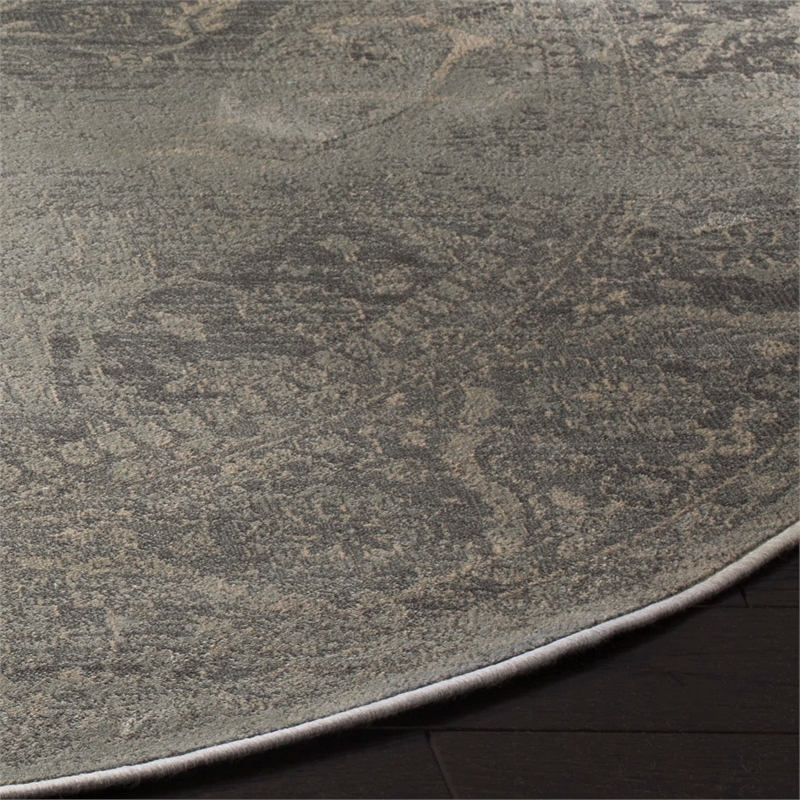 Safavieh Vintage 6' X 6' Round Rug in Silver