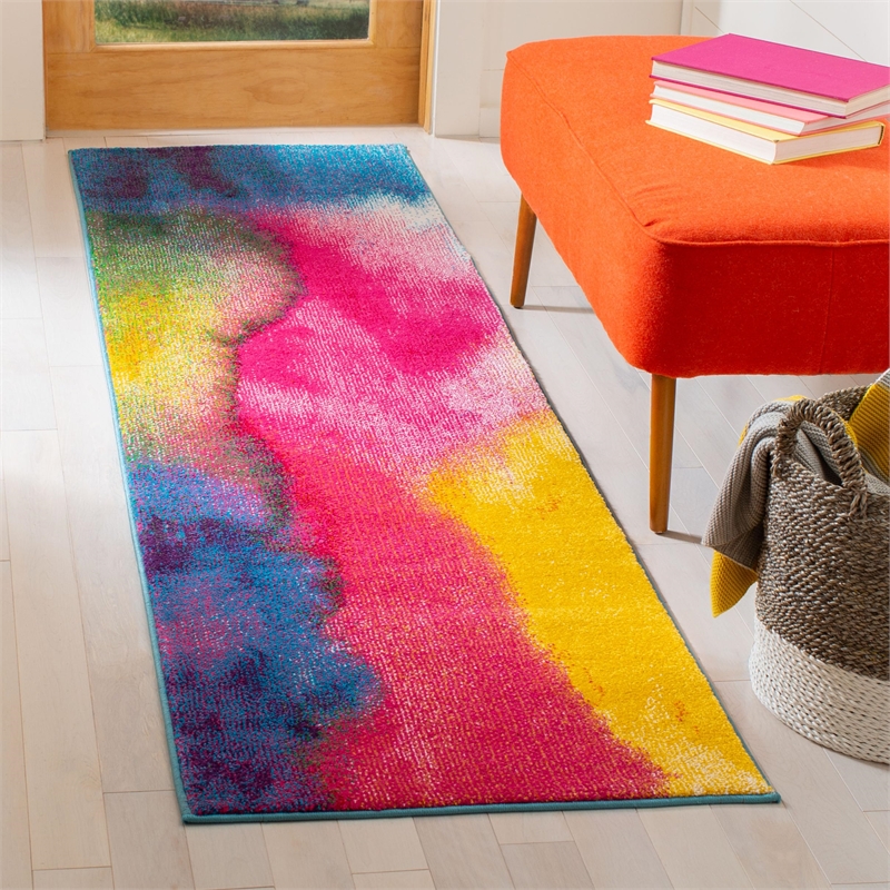 Safavieh Watercolor 8' X 10' Rug in Green and Fuchsia