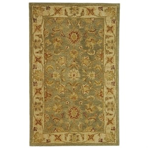 Safavieh Antiquity 12'-0&quot x 18'-0&quot Wool Hand Tufted Rug in Green / Gold