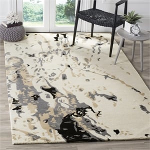 Safavieh Bella 8'-0&quot x 10'-0&quot Wool Hand Tufted Rug in Ivory / Gray