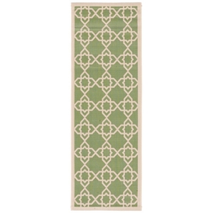 Safavieh Courtyard 2'-3&quot x 6'-7&quot  Power Loomed Rug in Green / Beige
