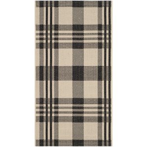 Safavieh Courtyard 2' x 3'7&quot Rug in Black and Bone