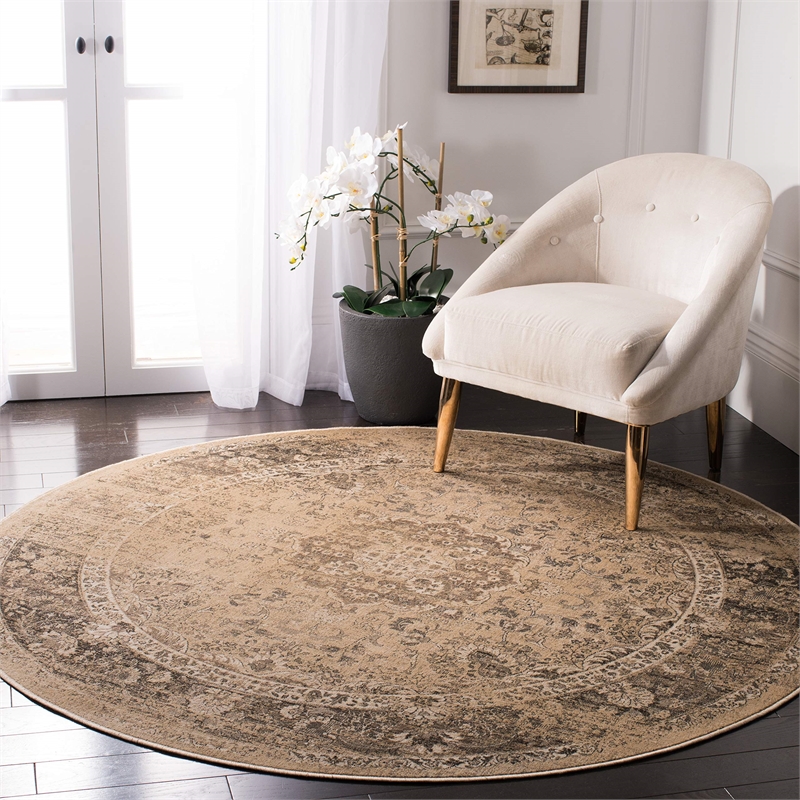 Safavieh Vintage 8' Round Rug in Warm Beige