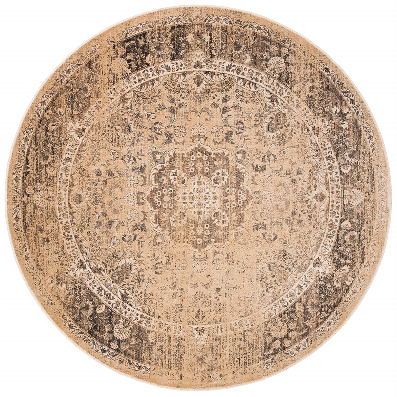 Safavieh Vintage 8' Round Rug in Warm Beige