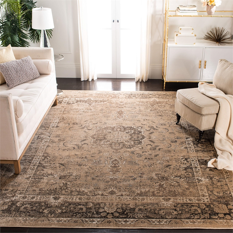 Safavieh Vintage 8' Square Rug in Warm Beige