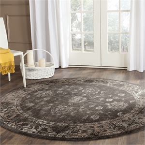 Safavieh Vintage 8' Round Rug in Soft Anthracite