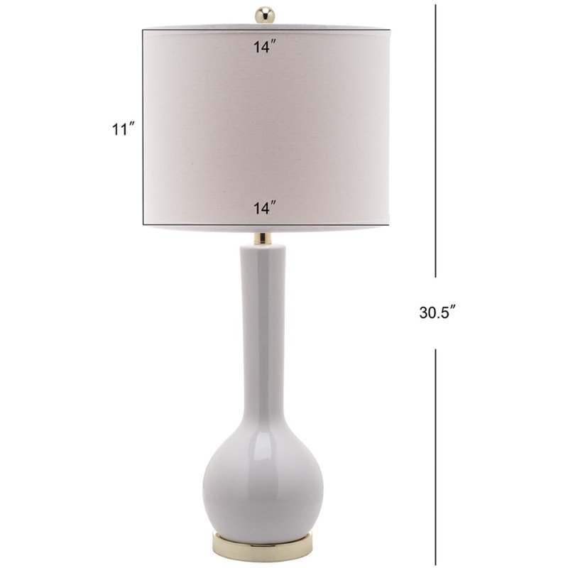 Safavieh Mae Long Neck Table Lamp in White (Set of 2)