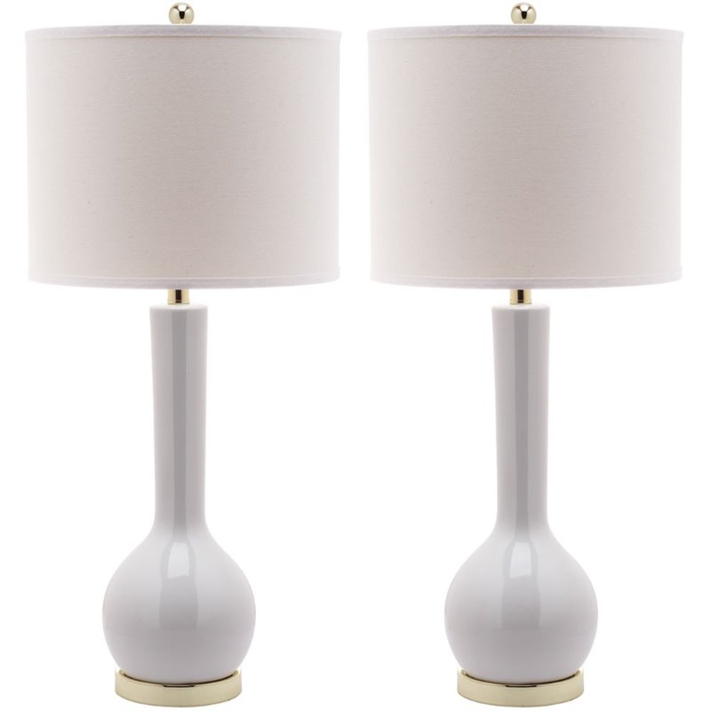 Safavieh Mae Long Neck Table Lamp in White (Set of 2)