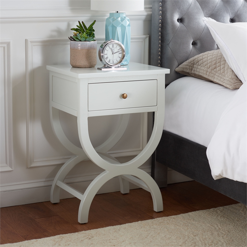 Safavieh Maxine Wood Accent Table with Storage Drawer in Off White