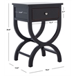 Safavieh Maxine Pine Wood Accent Table With Storage Drawer in Black