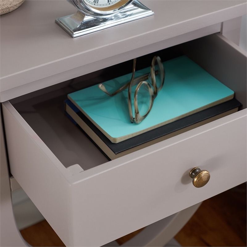 Safavieh Maxine Pine Wood Accent Table With Storage Drawer in Gray Mauve