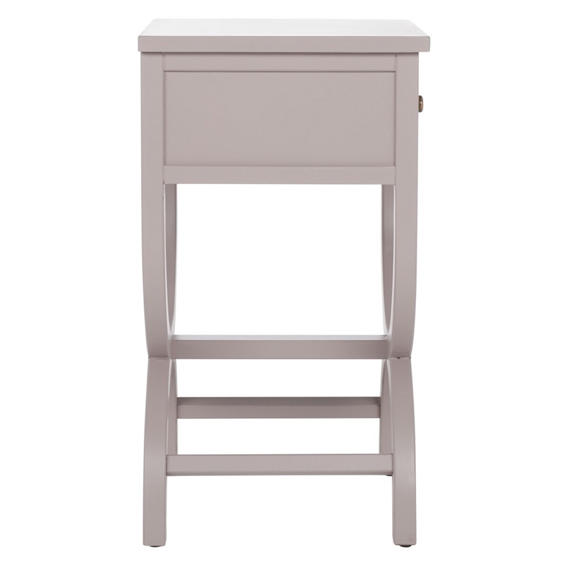Safavieh Maxine Pine Wood Accent Table With Storage Drawer in Gray Mauve