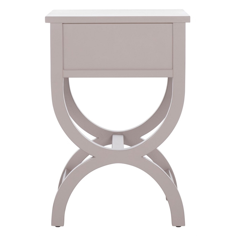 Safavieh Maxine Pine Wood Accent Table With Storage Drawer in Gray Mauve